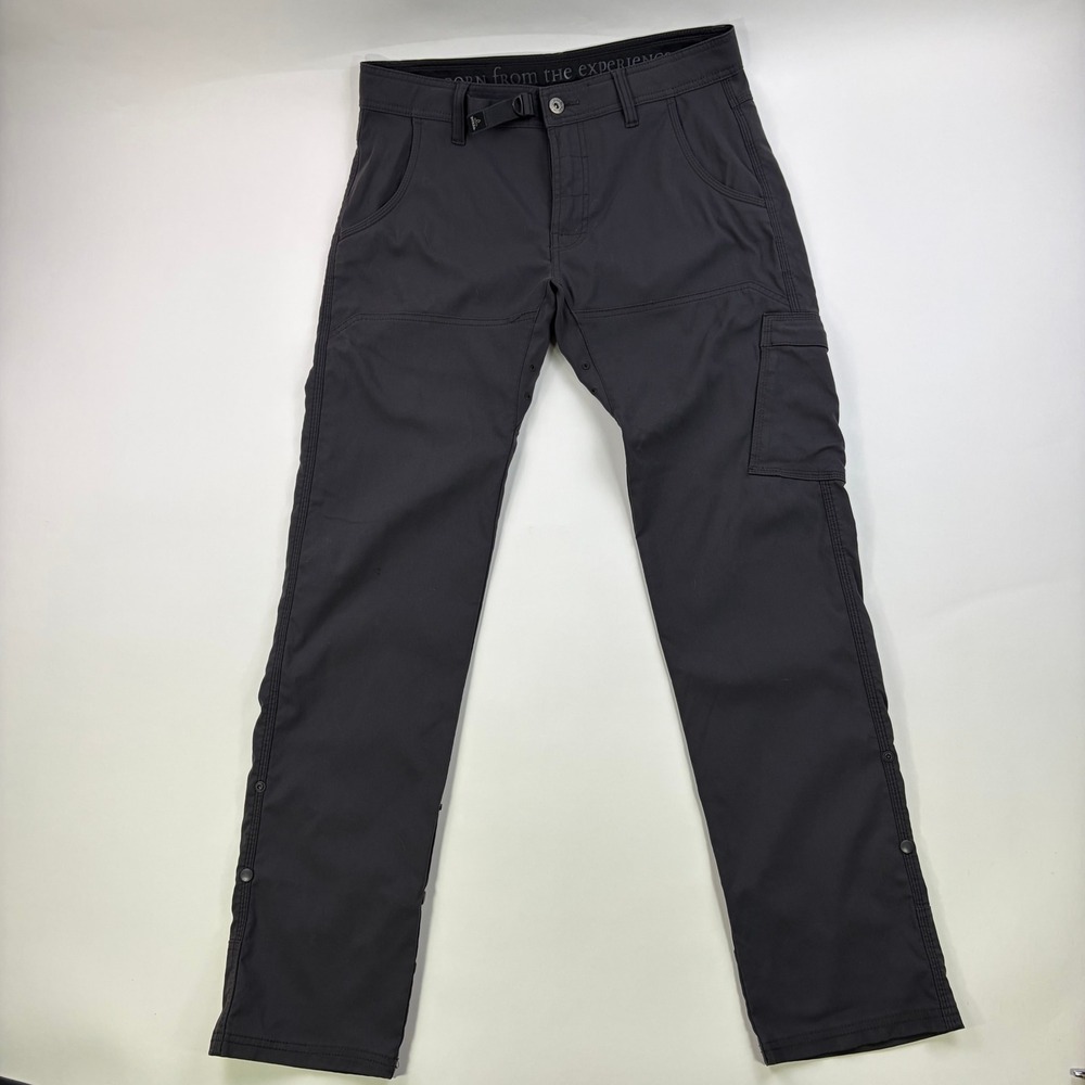 Prana Zion Straight Fit Pants Mens 31x32 Charcoal Gray Cargo Hiking Outdoor